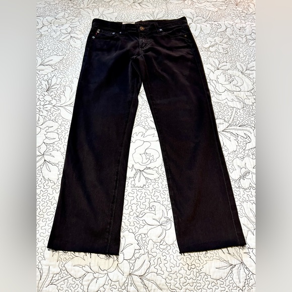 AG THE STILT Cigarette Leg Black Jean with Fringe Edge. Sz 28 - Picture 2 of 15